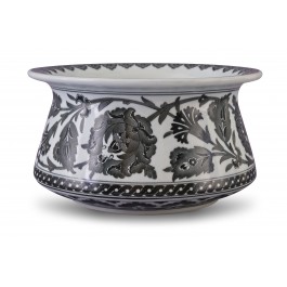 BOWL Black and white bowl with floral pattern ;16;28;;;