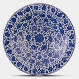 FLORAL Blue and white deep plate with floral pattern ;;40;;;