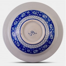 Blue and white deep plate with floral pattern ;;40;;; - ARTIST Adnan Ergüler  $i