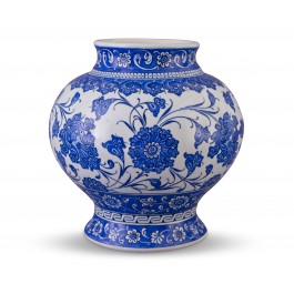 FLORAL Blue and white jar with floral pattern ;25;20;;;