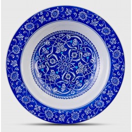 FLORAL Blue and white plate with Rumi pattern ;;36;;;