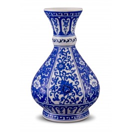 FLORAL Blue and white vase with floral pattern ;34;17;;;