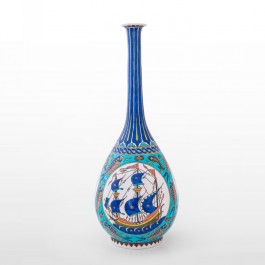 ARTIST Sıtkı Olçar Bottle with fishes and boat figures ;53;22