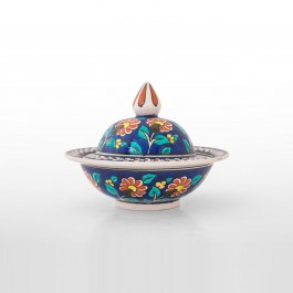 FLORAL Covered bowl with daisy pattern ;13;18;;;