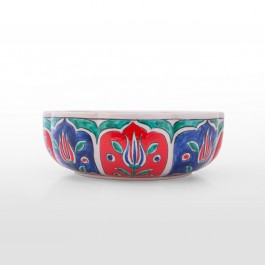 BOWL Foliated bowl with tulips ;8;23