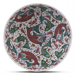 Footed bowl with fish pattern ;25;38;;; - ARTIST Saim Kolhan  $i