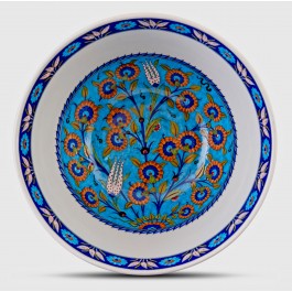 Footed bowl with floral pattern ;24;43;;; - ARTIST Adnan Ergüler  $i