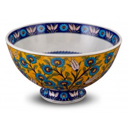 Footed bowl with floral pattern ;24;43;;; - ARTIST Adnan Ergüler  $i