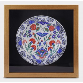 FLORAL Framed plate with floral pattern ;44;44;;;