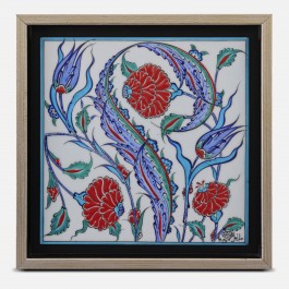 TILE & PANELS Framed tile with floral pattern ;30;30;;;