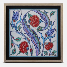 FLORAL Framed tile with floral pattern ;30;30;;;