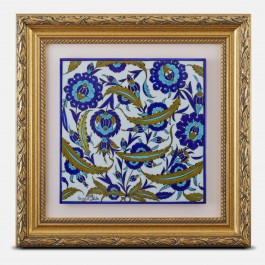 TILE & PANELS Framed tile with floral pattern ;40;40;;;