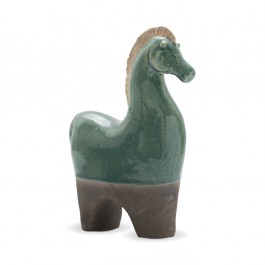 FIGURE & FIGURINE Handcrafted Deep Green Raku Horse Horse Figurine;20;16;;;