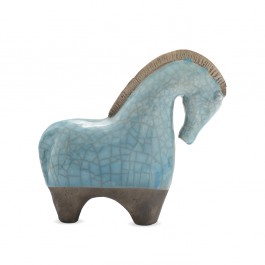 FIGURE & FIGURINE Handcrafted Light Blue Raku Horse  Horse Figurine;16;17;;;
