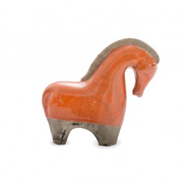 FIGURE & FIGURINE Handcrafted Orange Raku Horse  Horse Figurine;16;17;;;