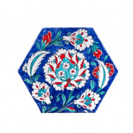 ARTIST Meliha Coşkun Hexagonal tile with hatai ;;22