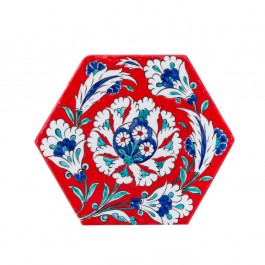 ARTIST Meliha Coşkun Hexagonal tile with hatai ;;22