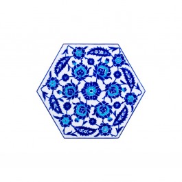 FLORAL Hexagonal tile with leaves and floral pattern ;;29