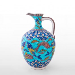 FIGURE & FIGURINE Jug with fishes and hatai pattern ;46;30