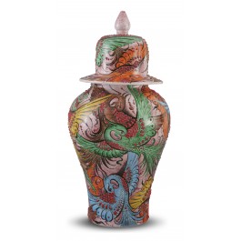 FIGURE & FIGURINE Lidded vase with birds ;44;22;;;