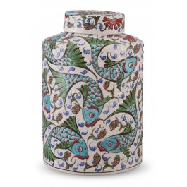 FIGURE & FIGURINE Lidded vase with fish pattern ;25;16;;;