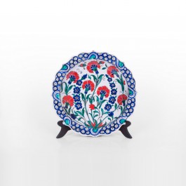 ARTIST Meliha Coşkun Plate with carnation flowers ;;27