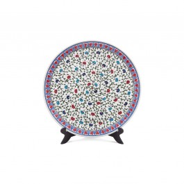 FLORAL Plate with central carnation flower pattern ;;