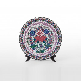 FLORAL Plate with floral pattern and foliate rim ;;43