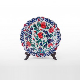 FLORAL Plate with flower and foliate rim ;;27