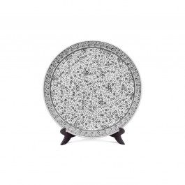 PLATE Plate with spiral tugrakesh (golden horn) pattern ;;;;;