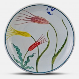 FLORAL Plate with stylized tulip pattern ;;30;;;