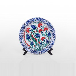 FLORAL Plate with tulips and carnation flowers ;;39
