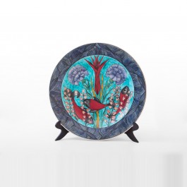 FLORAL Plate with tulips, daises and fishes ;;40