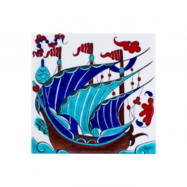 TILE & PANELS Tile with boat figure ;;20/25