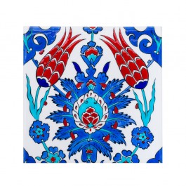 FLORAL Tile with central flower composition ;;25