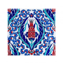 FLORAL Tile with central flower composition ;;25