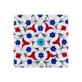 FLORAL Tile with central geometrical flower composition ;;20/25