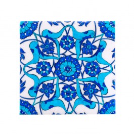 FLORAL Tile with central hatai and rumi pattern ;;20/25