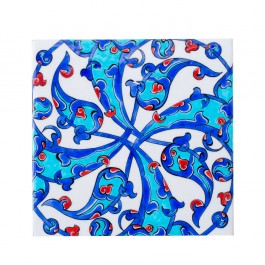 FLORAL Tile with central rumi motif ;;25