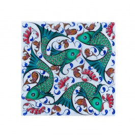 FIGURE & FIGURINE Tile with fishes ;;20/25