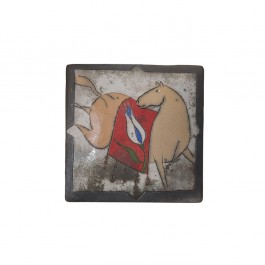 TILE & PANELS Tile with horse figure ;;