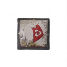 FIGURE & FIGURINE Tile with horse figure ;;