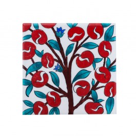 FLORAL Tile with plum tree ;;20/25