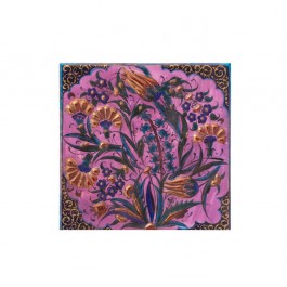 FLORAL Tile with saz leaves and flowers ;;20/25