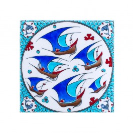 TILE & PANELS Tile with scattered boats pattern ;;25