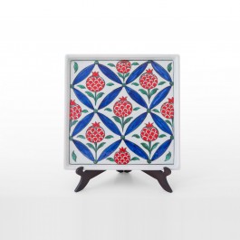 FLORAL Tray with symetrical pomegranates ;26;
