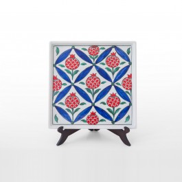 ARTIST Meliha Coşkun Tray with symetrical pomegranates ;26;