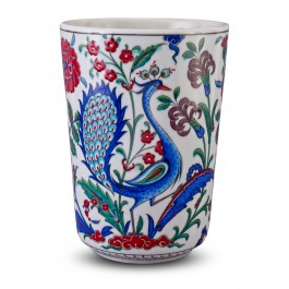 FLORAL Vase with peacock and floral pattern ;28;19;;;