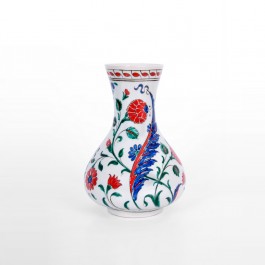 FLORAL Vase with saz leaves and flowers ;23;15